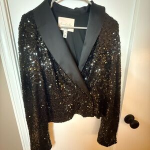 Hutch / Anthropologie Black Sequin Blazer Jacket - Women's